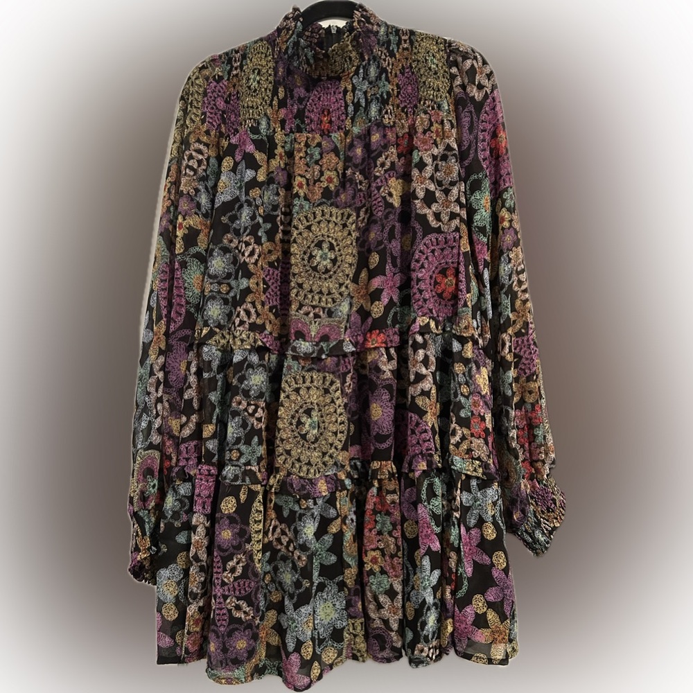FATE stunning floral sheer lined mini dress